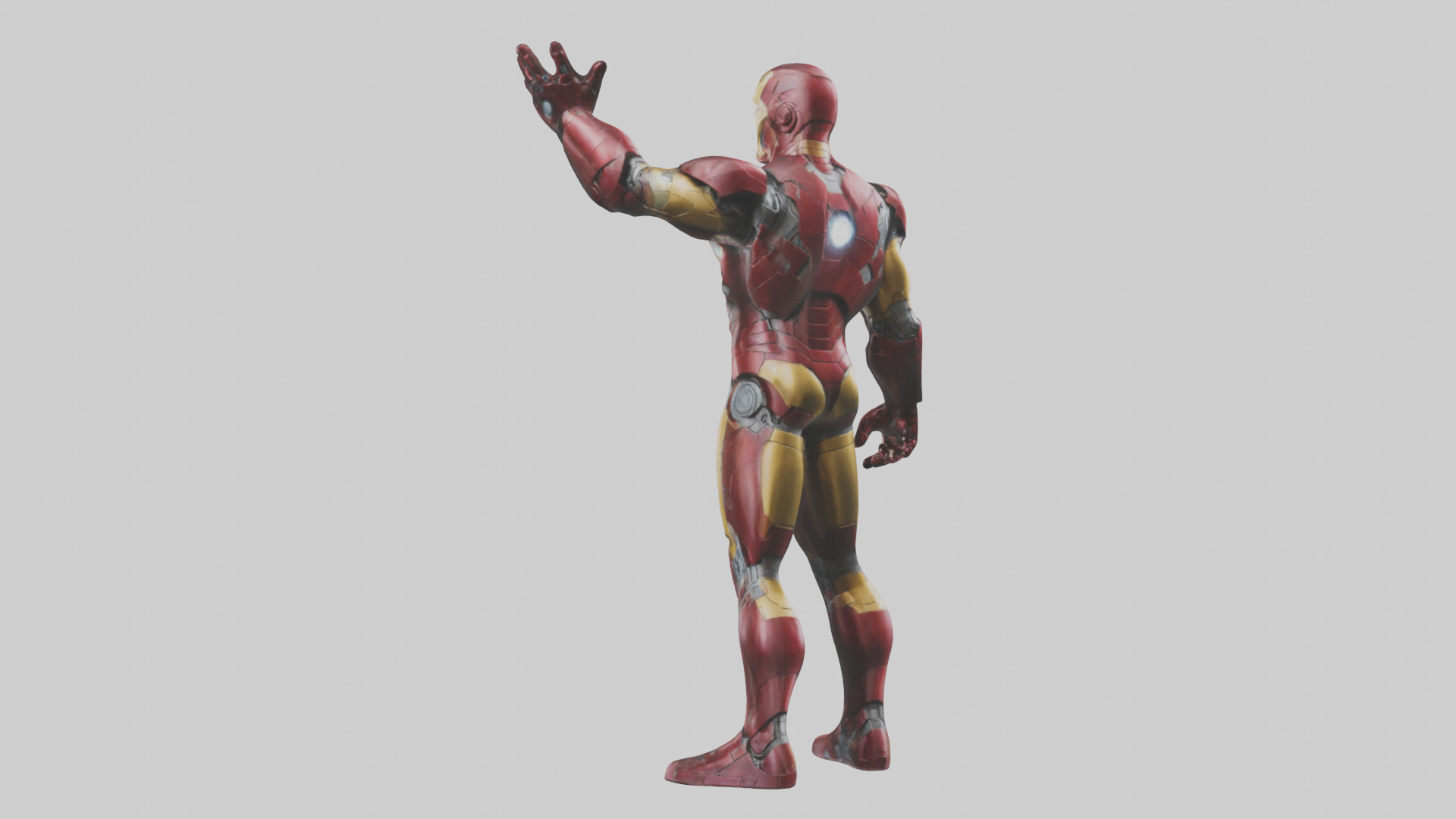 Iron Man statue model Low-poly 3D model_4