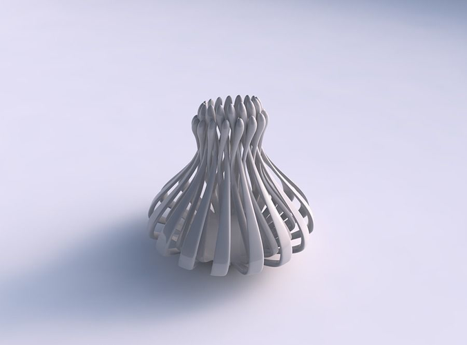 Vase curved with twisted muscle structure and soft tips long top