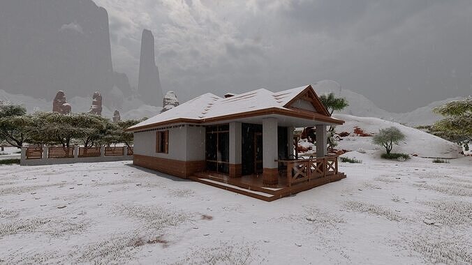 old house-Old Abandoned House 3D model 5
