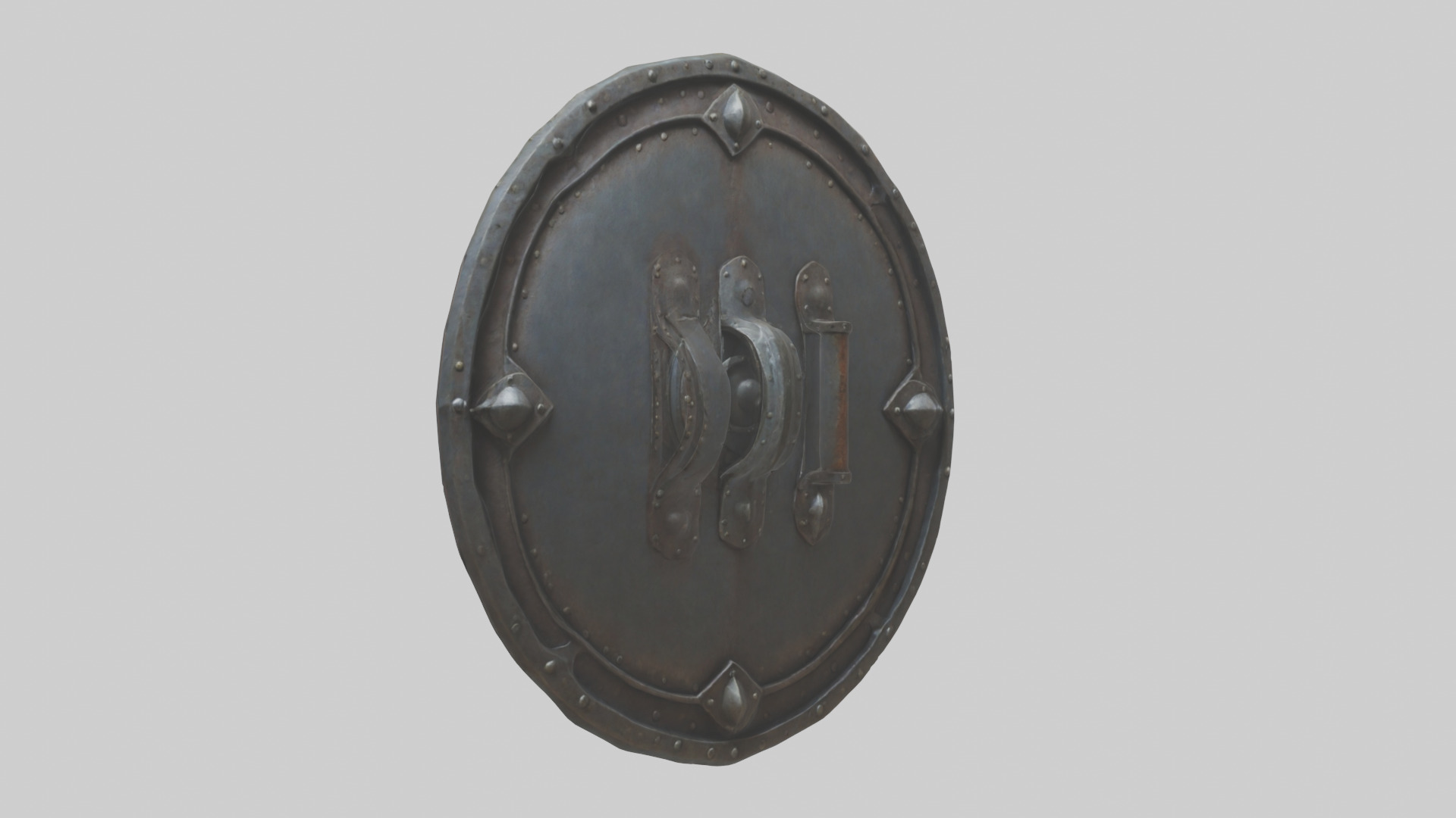 Iron Shield model Low-poly 3D model_1