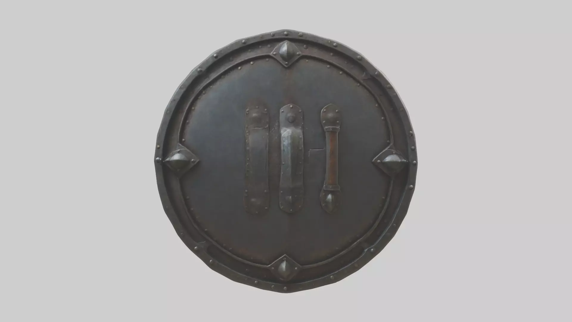 Iron Shield model Low-poly 3D model_0