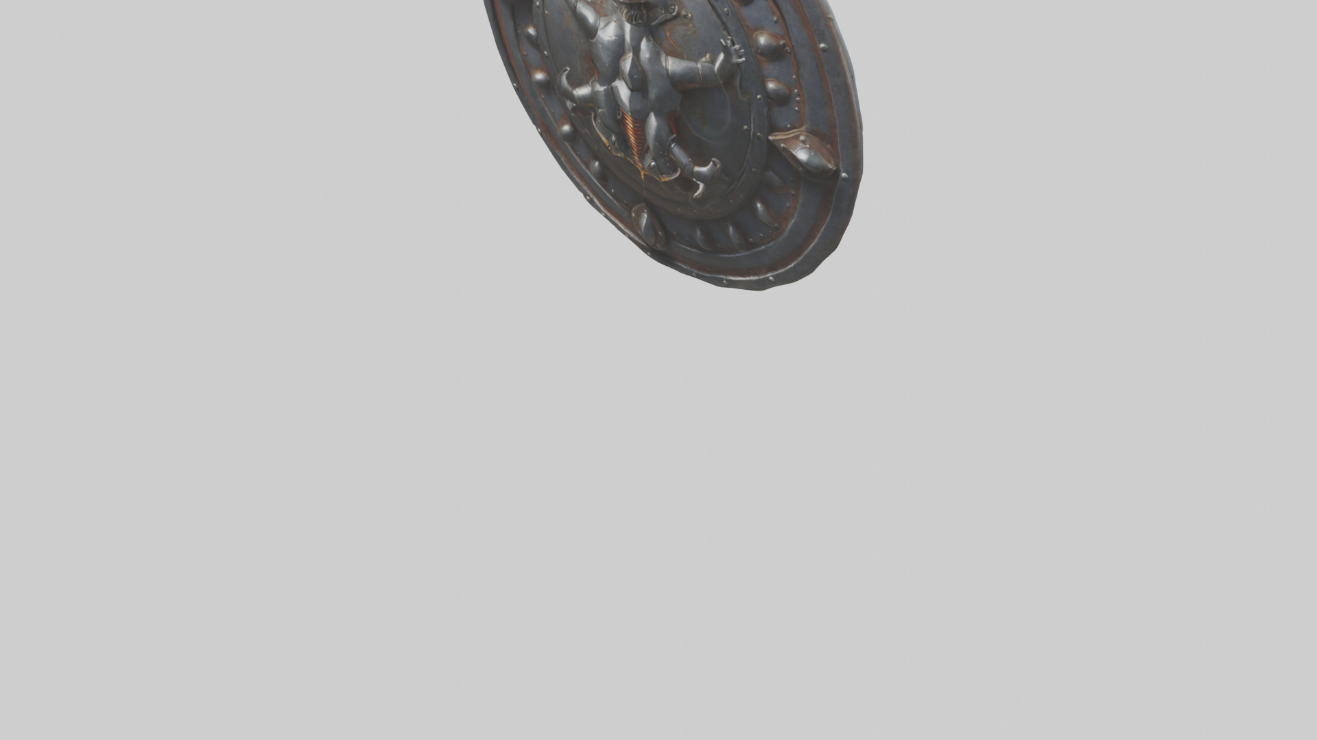 Iron Shield model Low-poly 3D model_5
