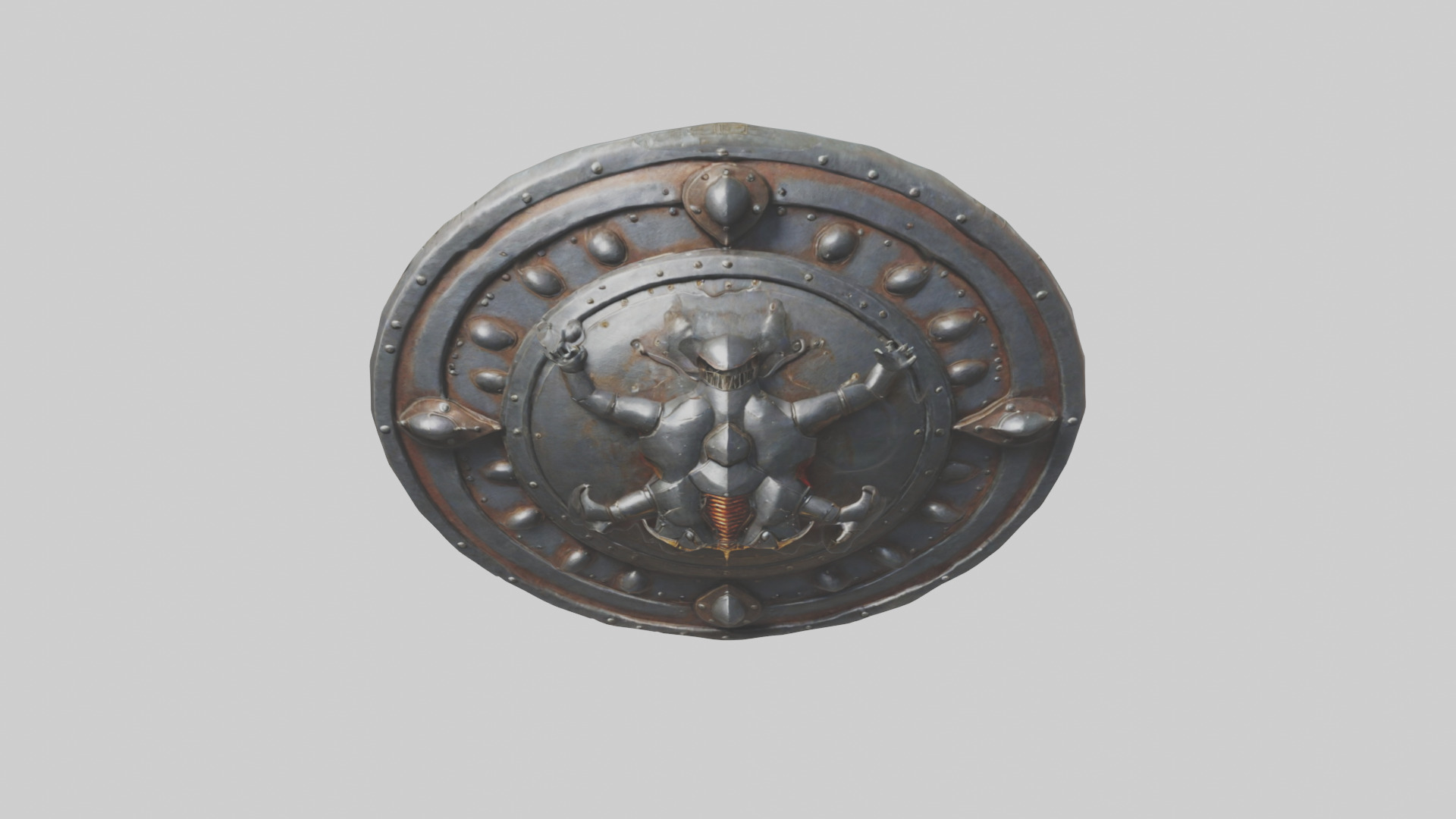 Iron Shield model Low-poly 3D model_16