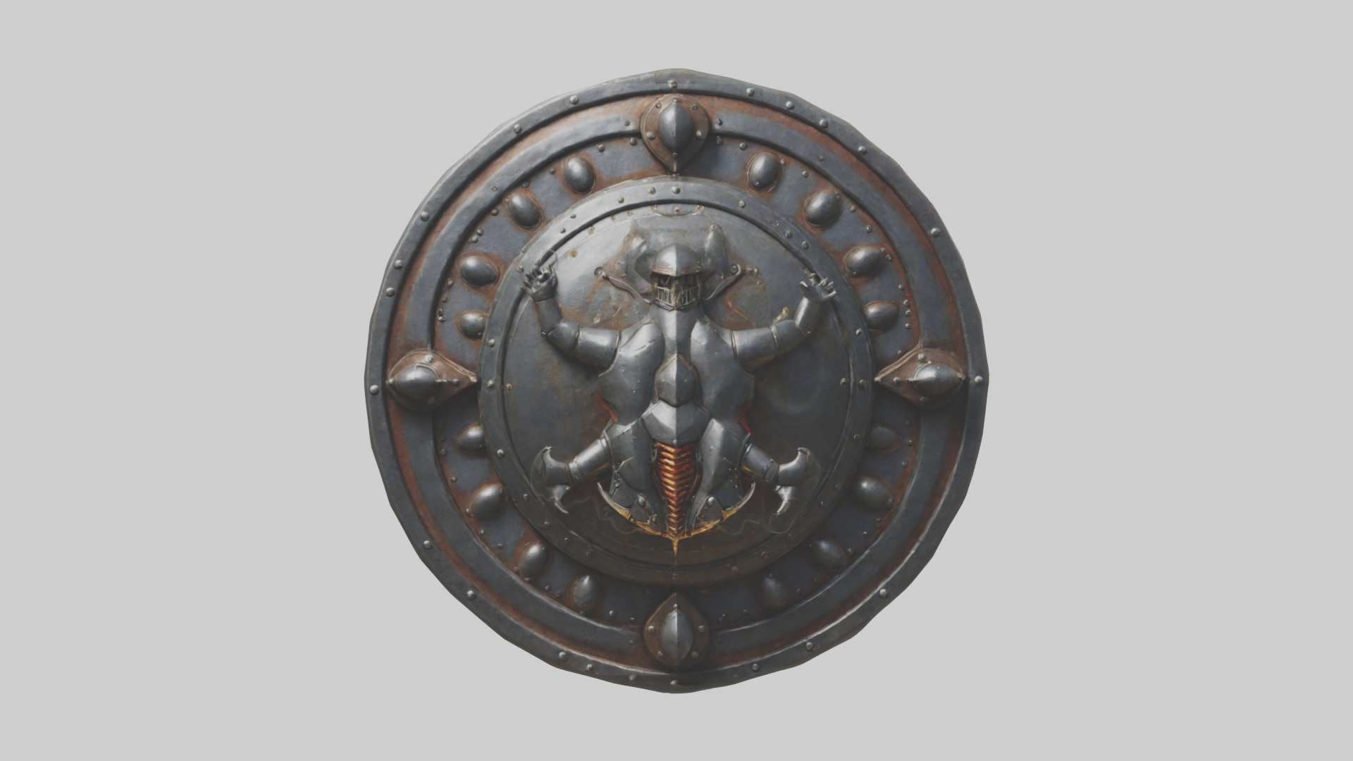Iron Shield model Low-poly 3D model_9