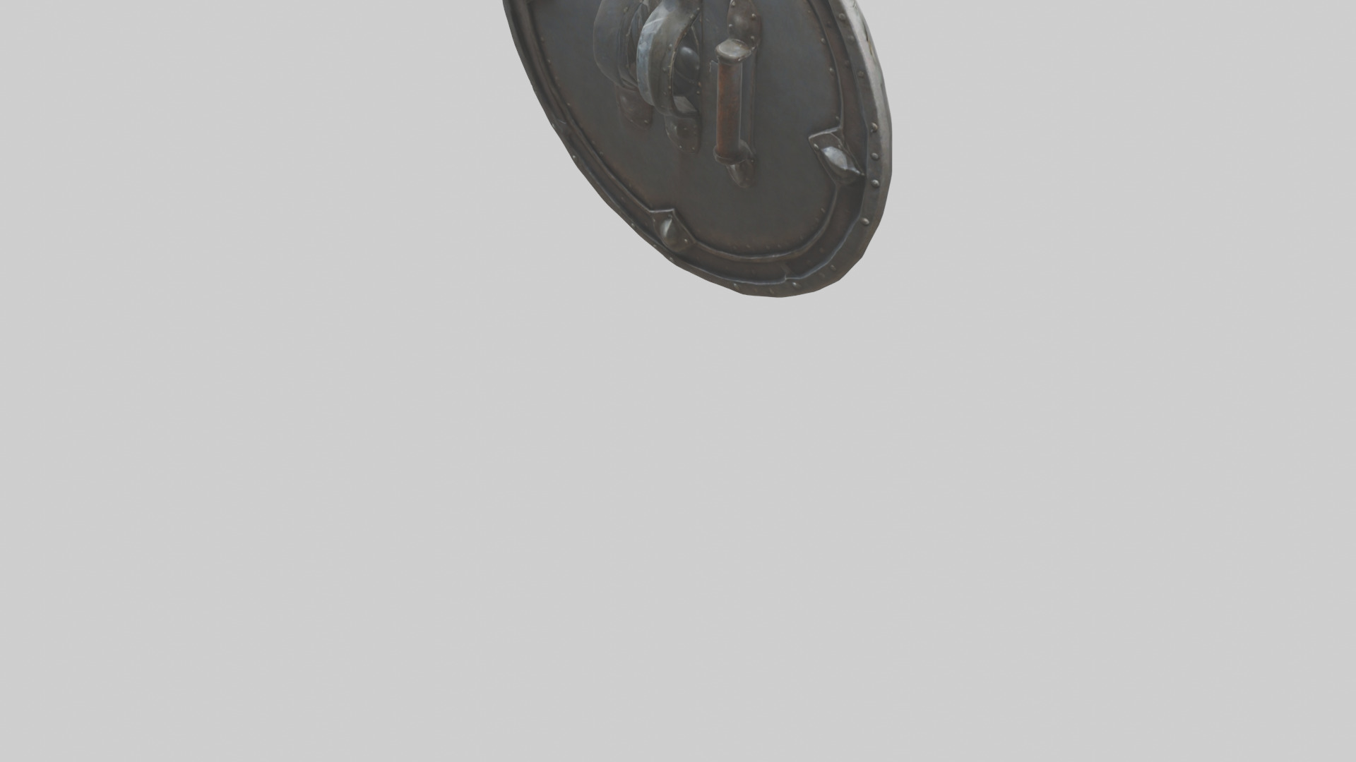 Iron Shield model Low-poly 3D model_4