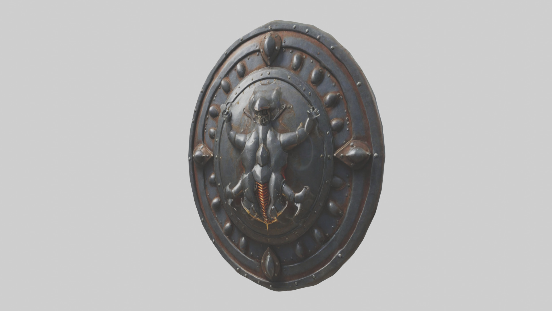Iron Shield model Low-poly 3D model_10