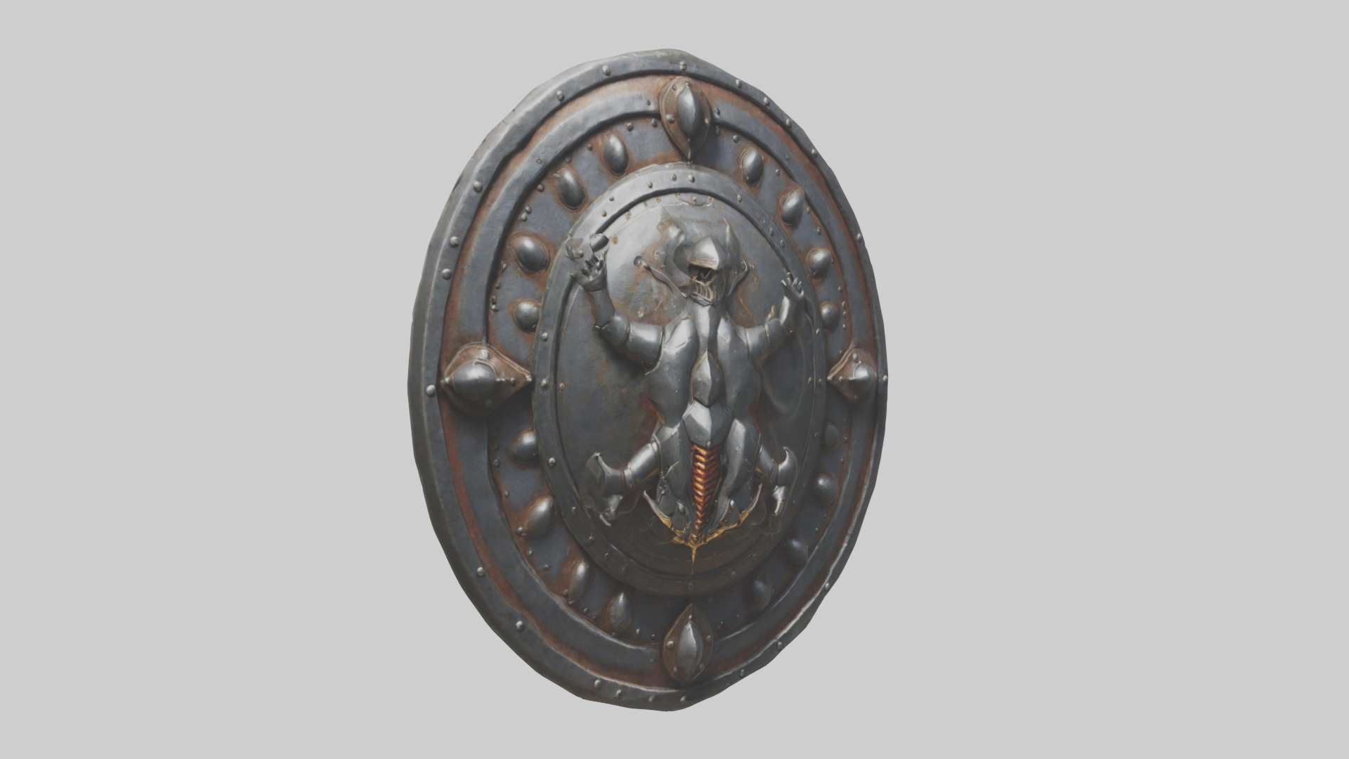 Iron Shield model Low-poly 3D model_7