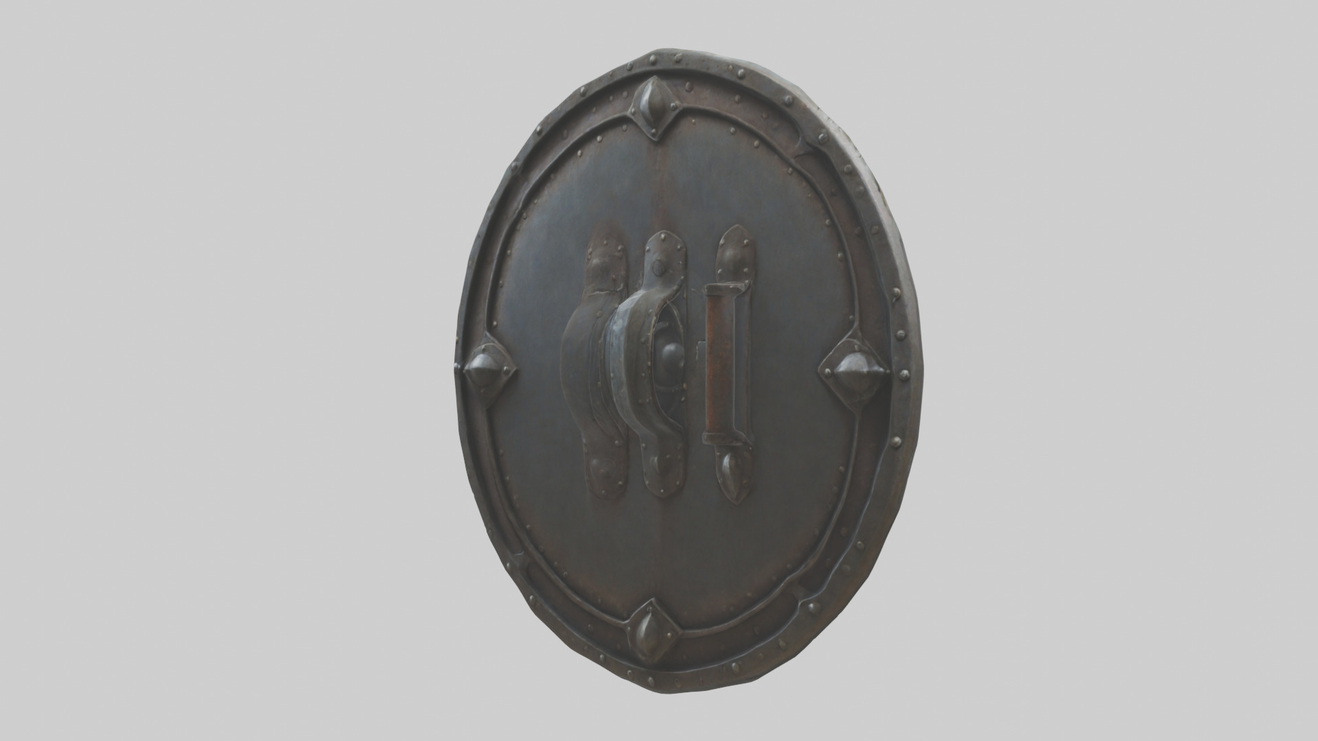 Iron Shield model Low-poly 3D model_2