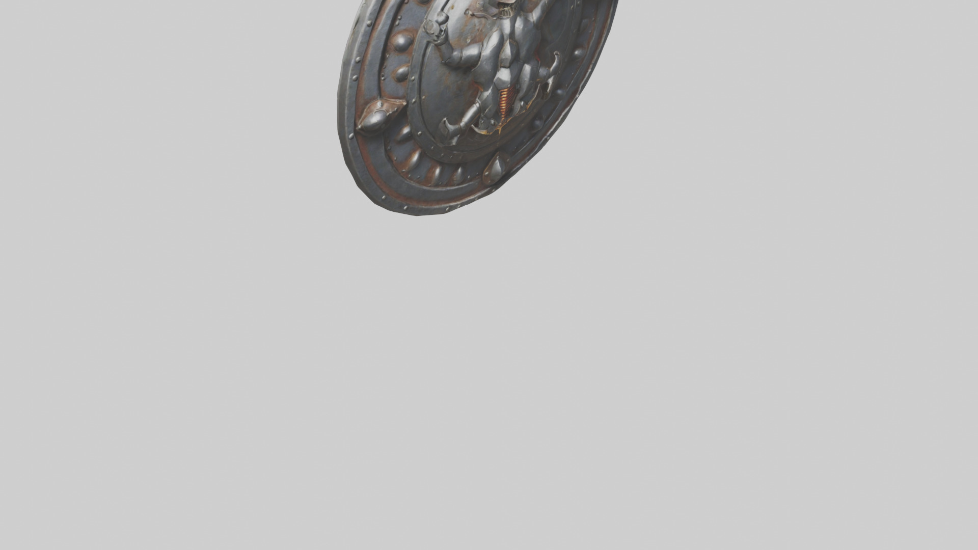 Iron Shield model Low-poly 3D model_6
