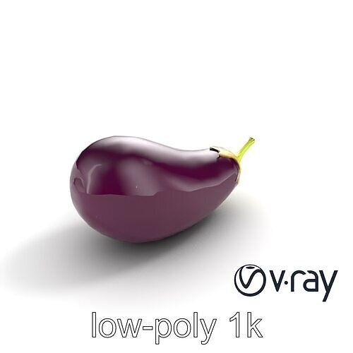 Luxurious Glossy Eggplant Model Pack Low-poly 3D model 6