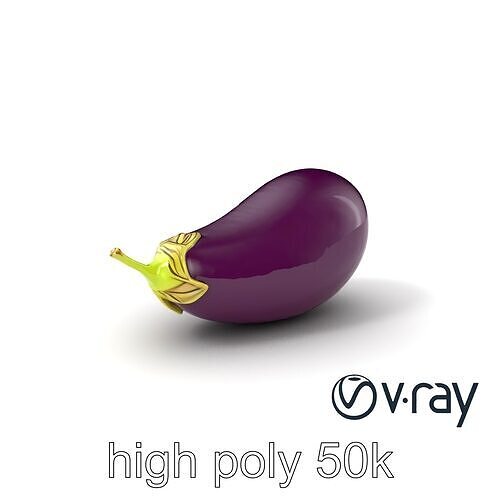 Luxurious Glossy Eggplant Model Pack Low-poly 3D model 7