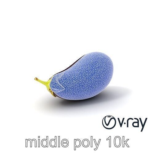 Luxurious Glossy Eggplant Model Pack Low-poly 3D model 5