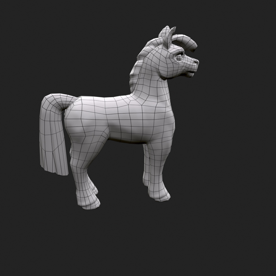 Stylized Cartoon Horse Low-poly 3D model Low-poly 3D model_13