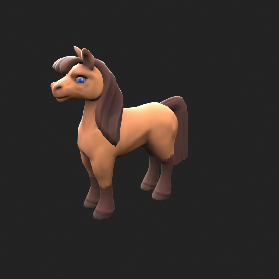 Stylized Cartoon Horse Low-poly 3D model Low-poly 3D model_9