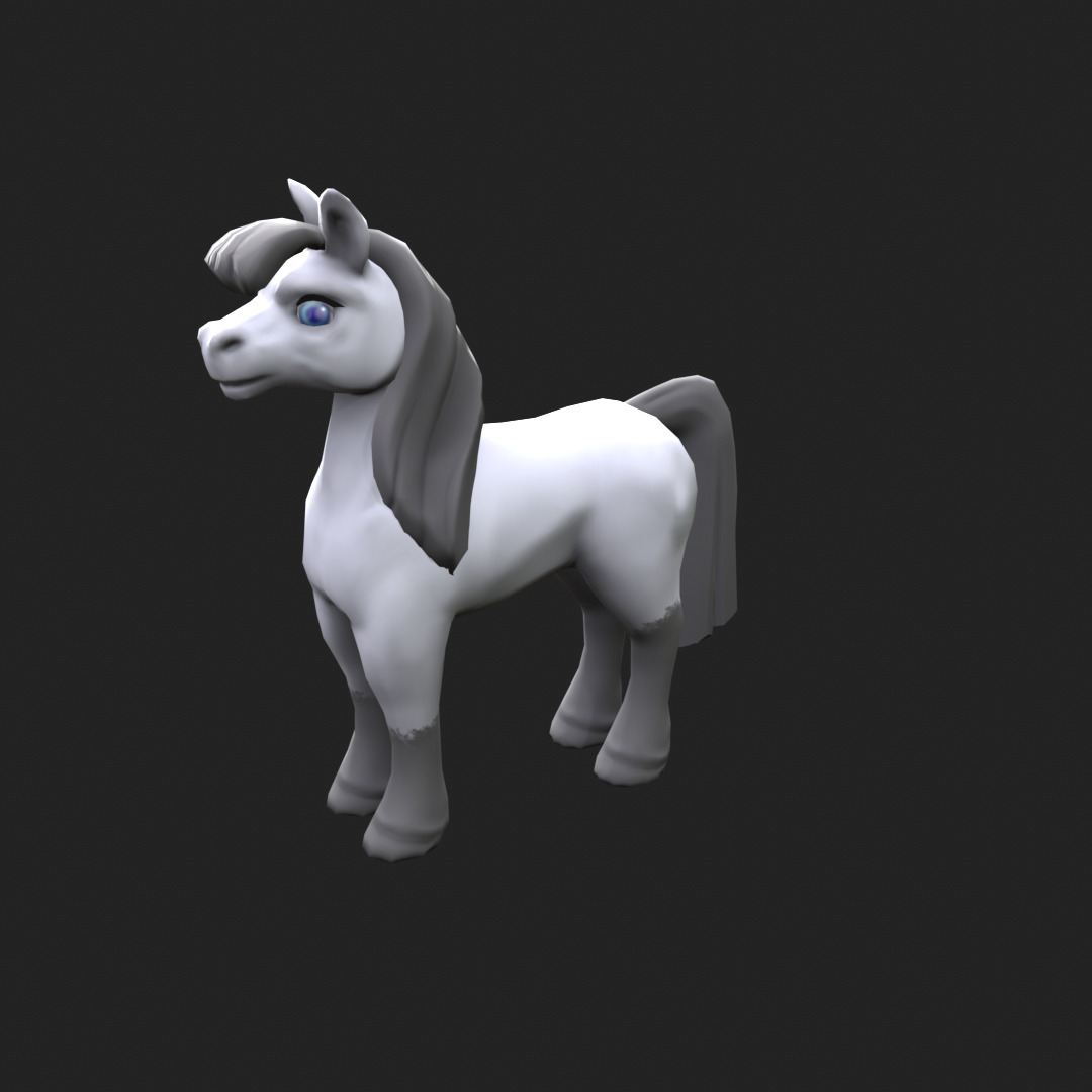 Stylized Cartoon Horse Low-poly 3D model Low-poly 3D model_8