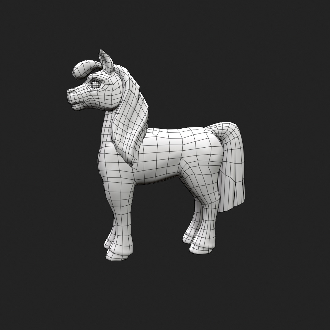 Stylized Cartoon Horse Low-poly 3D model Low-poly 3D model_14