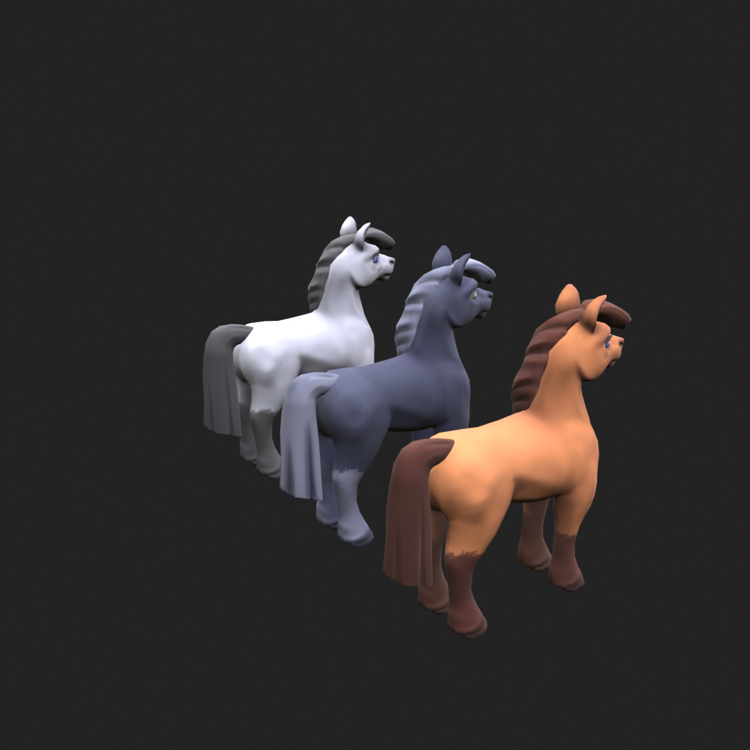 Stylized Cartoon Horse Low-poly 3D model Low-poly 3D model_10