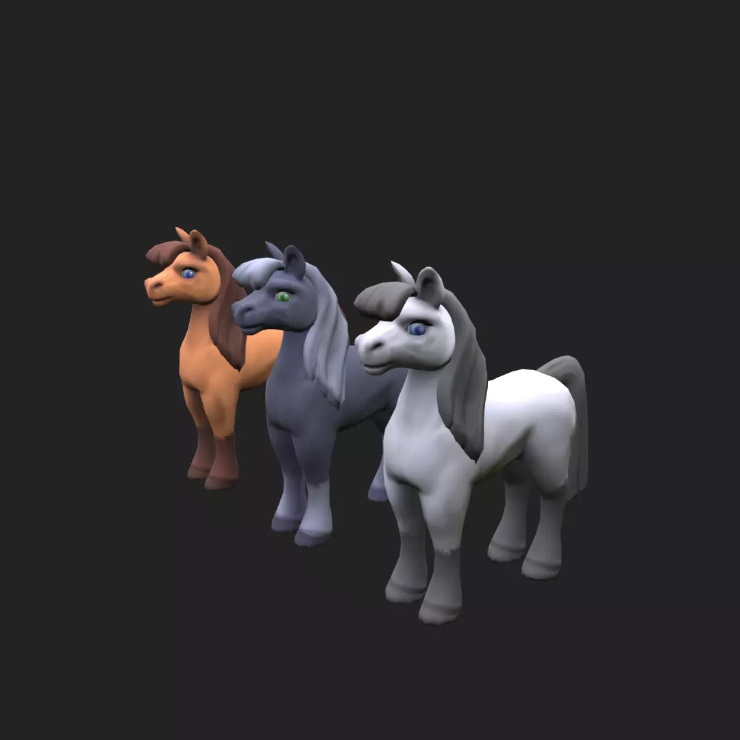 Stylized Cartoon Horse Low-poly 3D model Low-poly 3D model_0