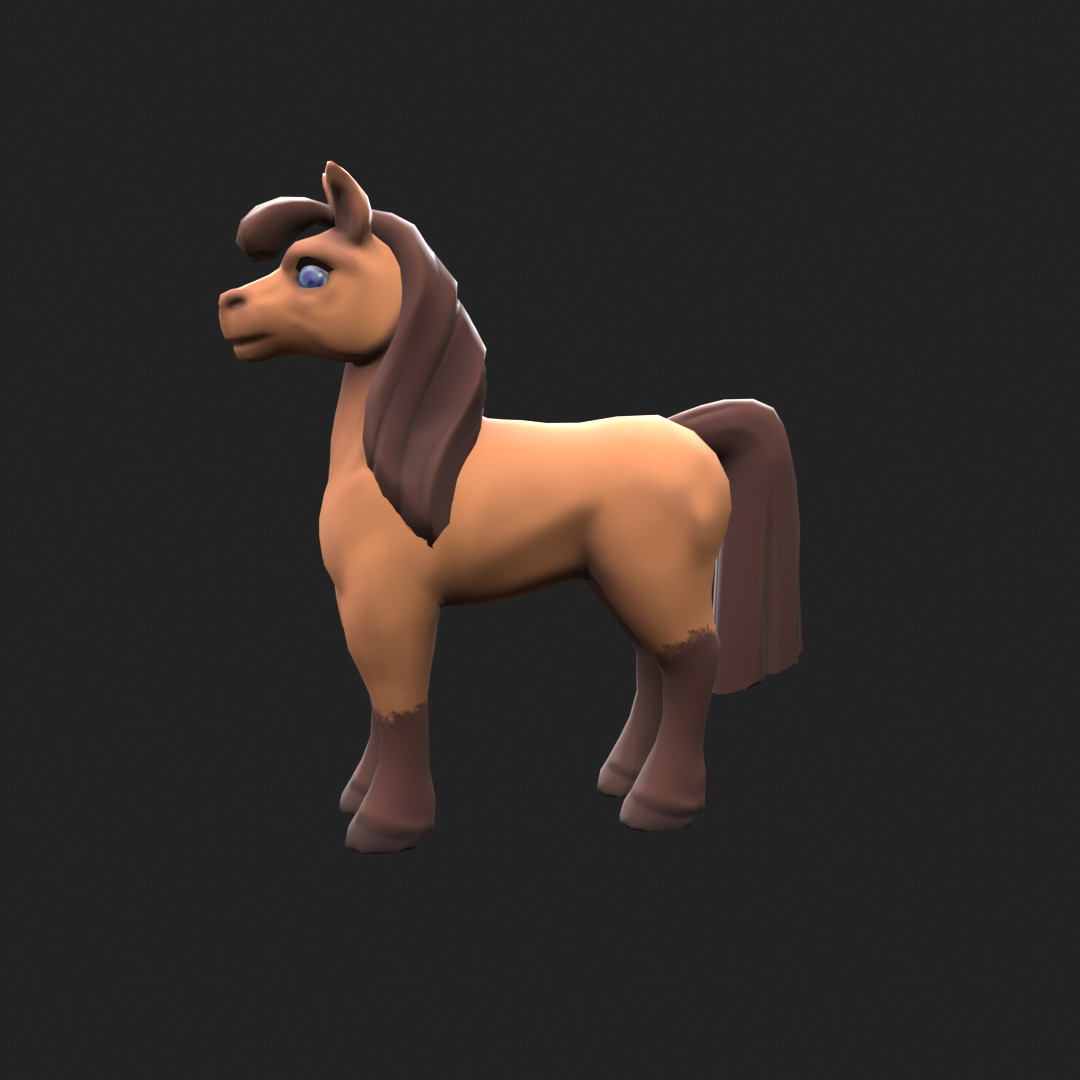 Stylized Cartoon Horse Low-poly 3D model Low-poly 3D model_11