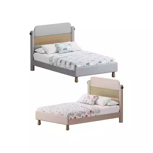 Desiree Childrens Bed White Natural 3D model