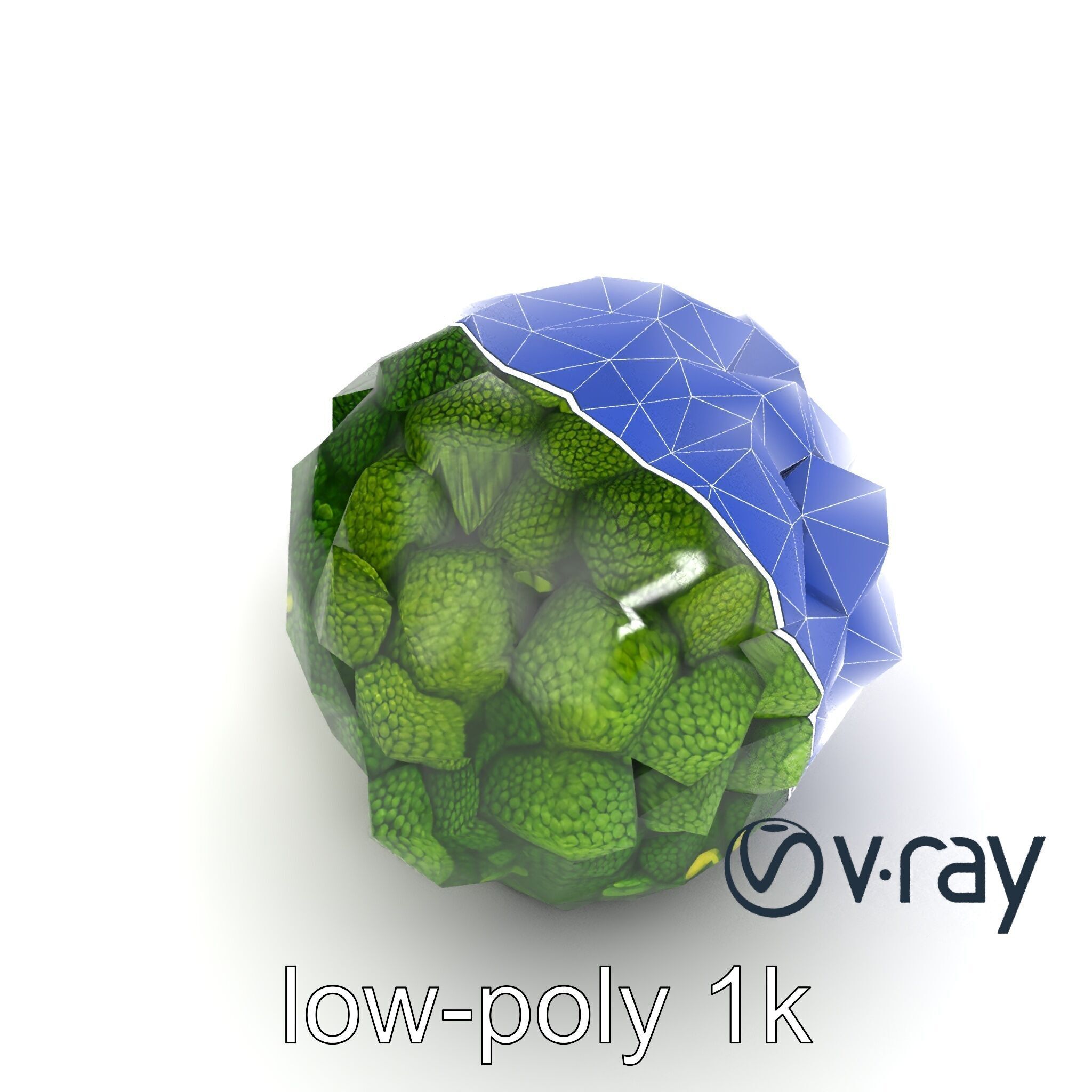 Detailed Green Broccoli Model Pack Low-poly 3D model_11