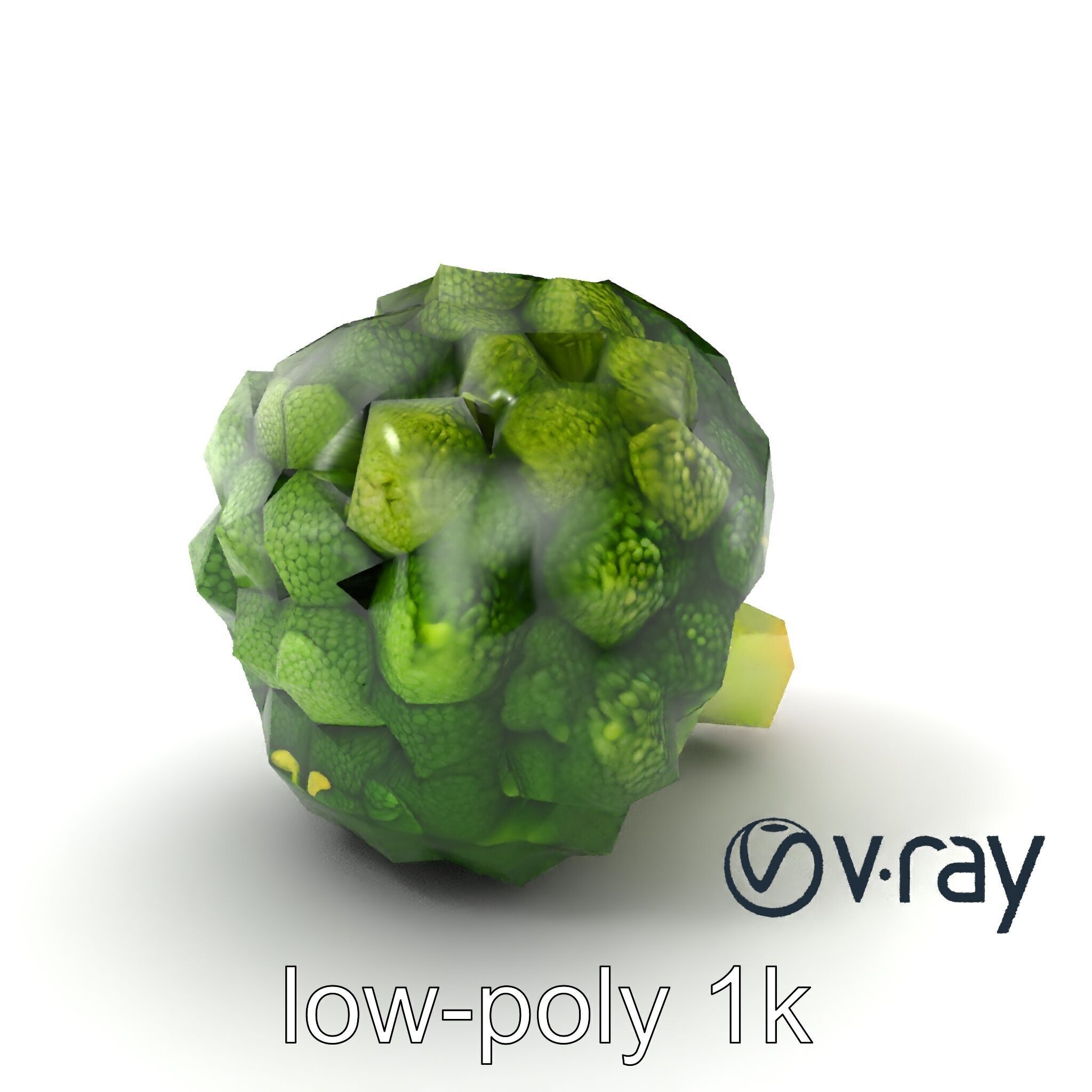 Detailed Green Broccoli Model Pack Low-poly 3D model_2