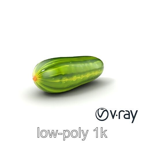 Fresh Cucumber Vegetable model pack Low-poly 3D model 3