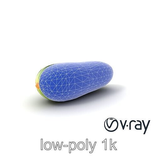 Fresh Cucumber Vegetable model pack Low-poly 3D model 6