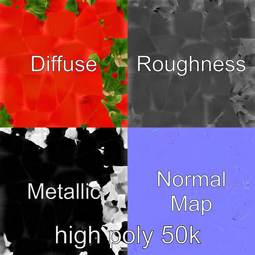 Realistic Shiny Red Tomato model pack Low-poly 3D model 2