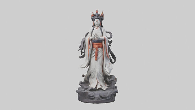 Izanami statue model Low-poly 3D model