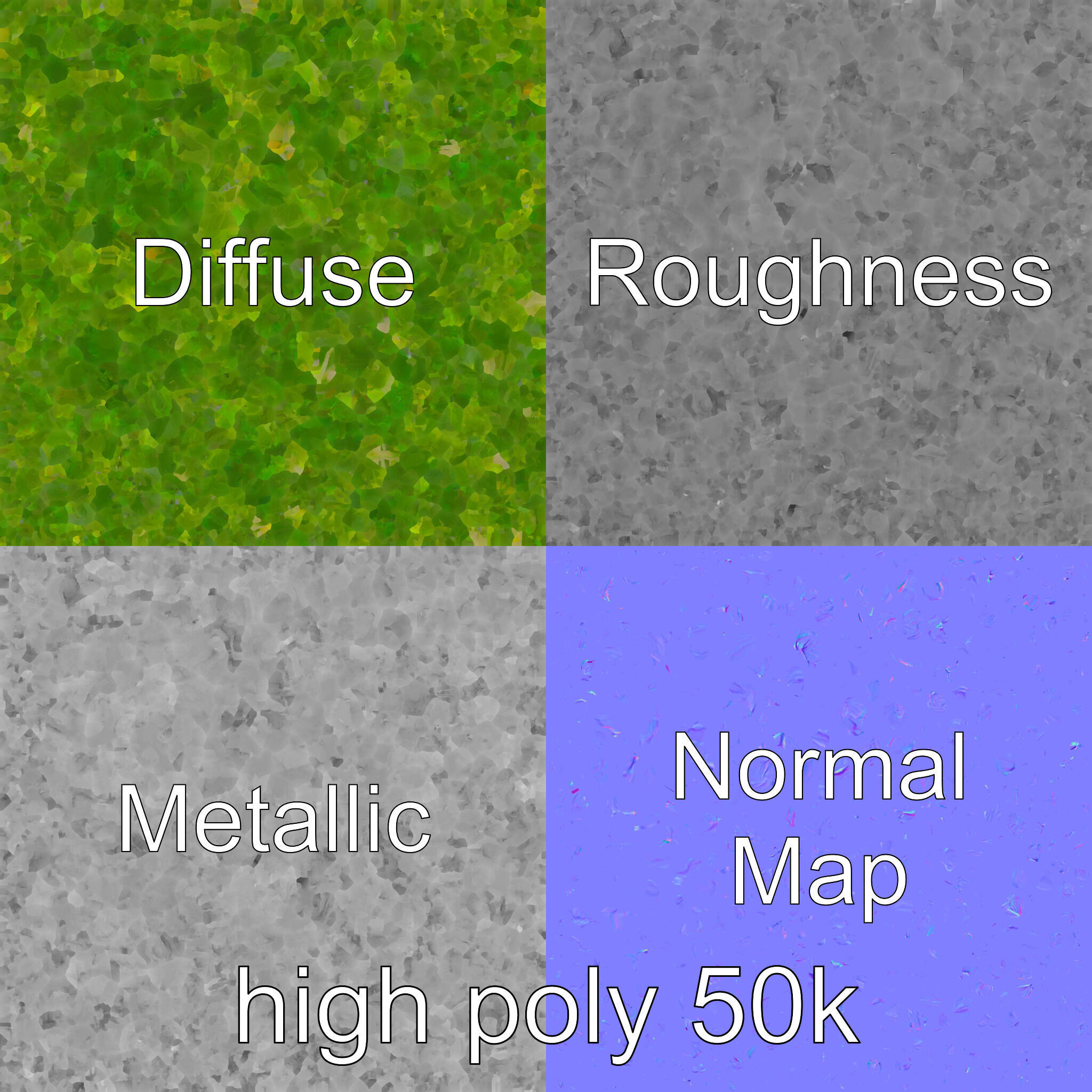 Fresh Watercress Leaf Textures model pack Low-poly 3D model_1