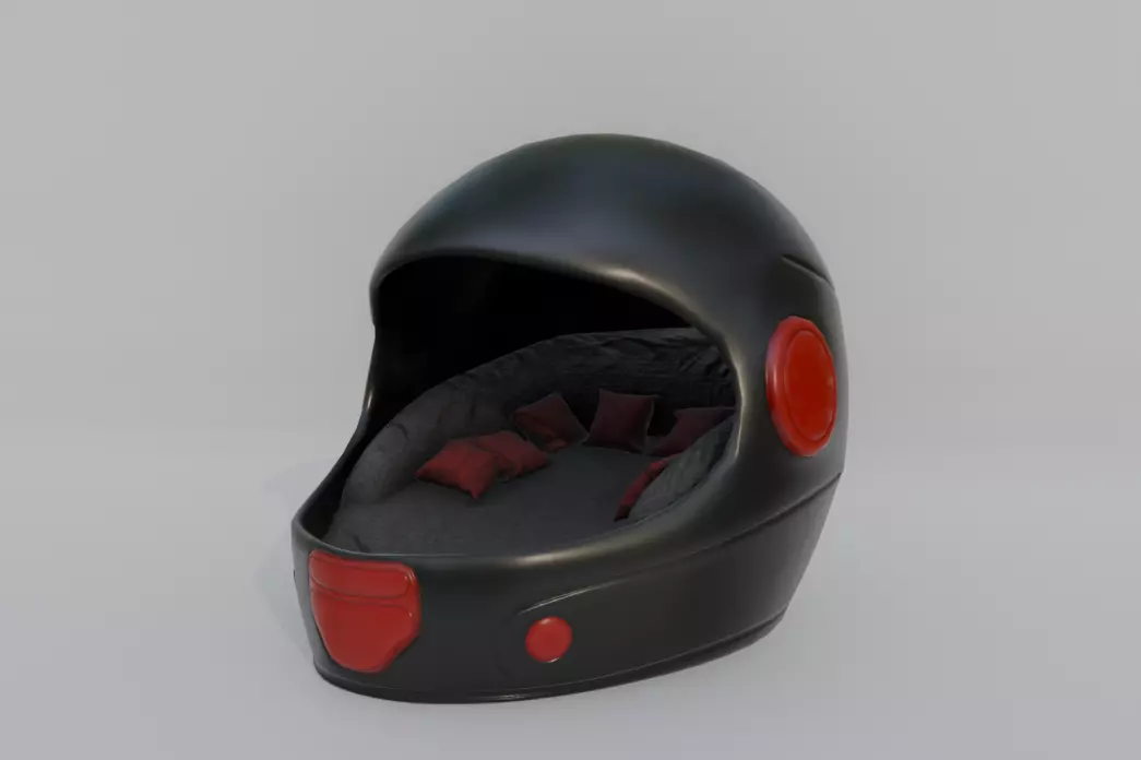 Helmet Sofa Low-poly 3D model_0