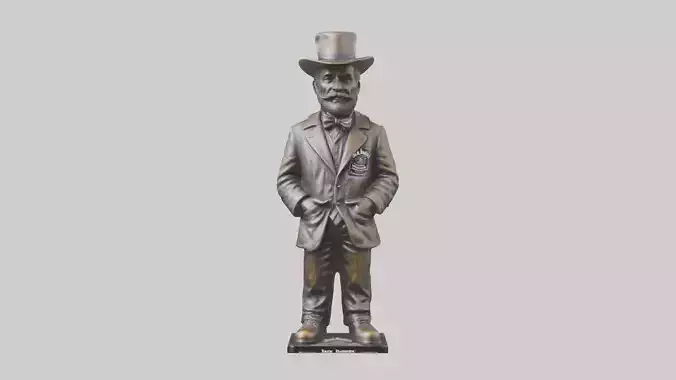 Jack Daniels statue model Low-poly 3D model