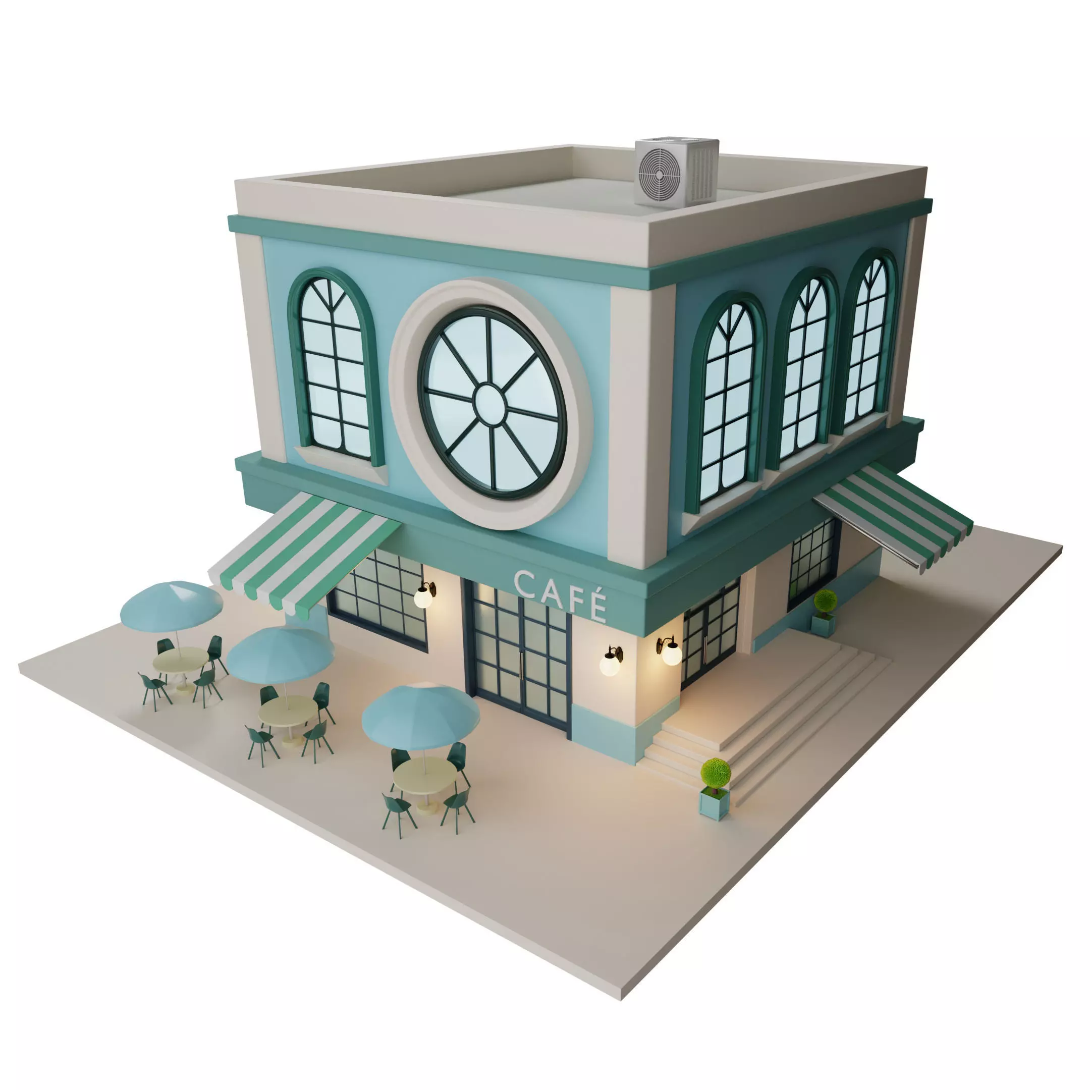 Coffee Store  Low-poly 3D model_0