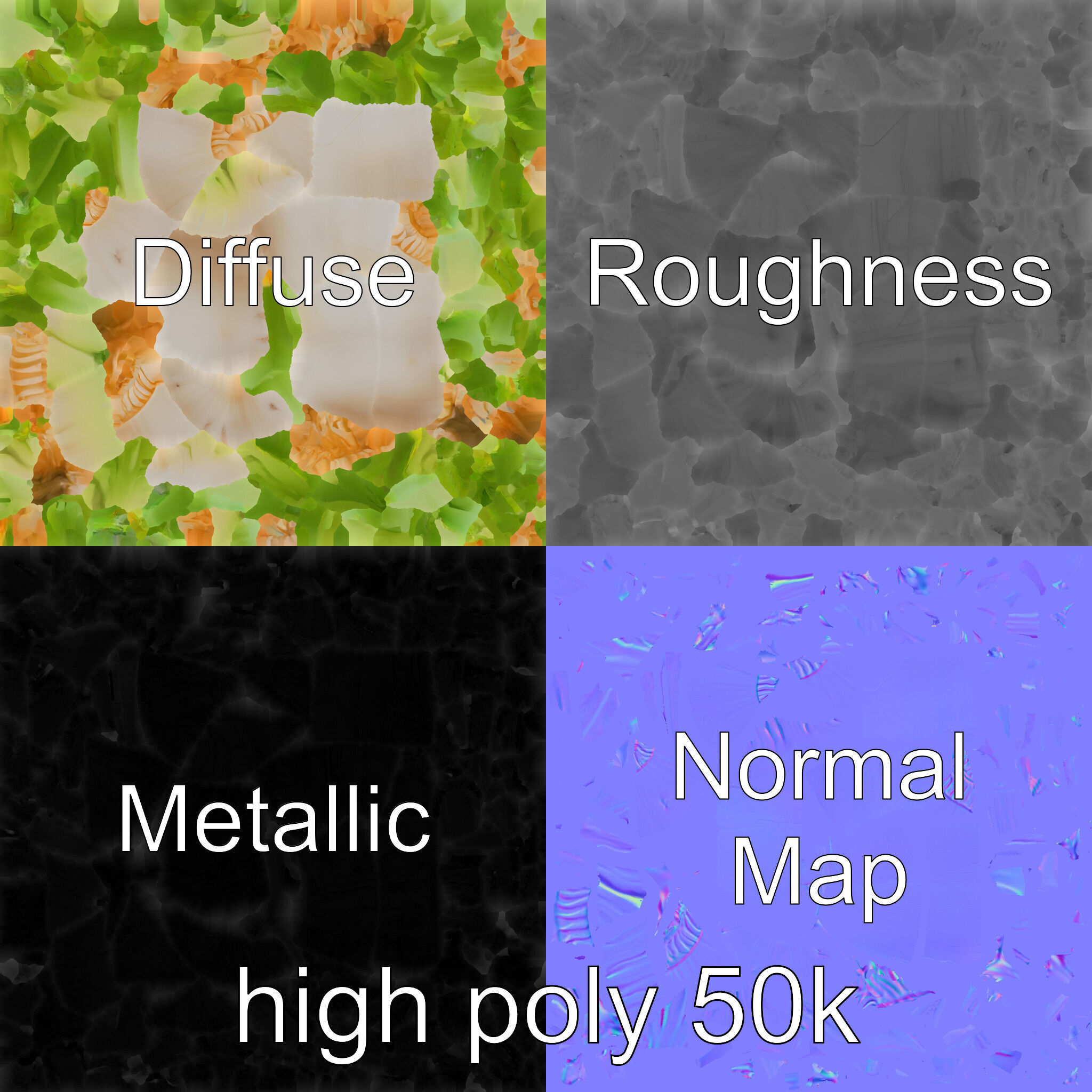 Detailed Daikon Radish Vegetable model pack Low-poly 3D model_1