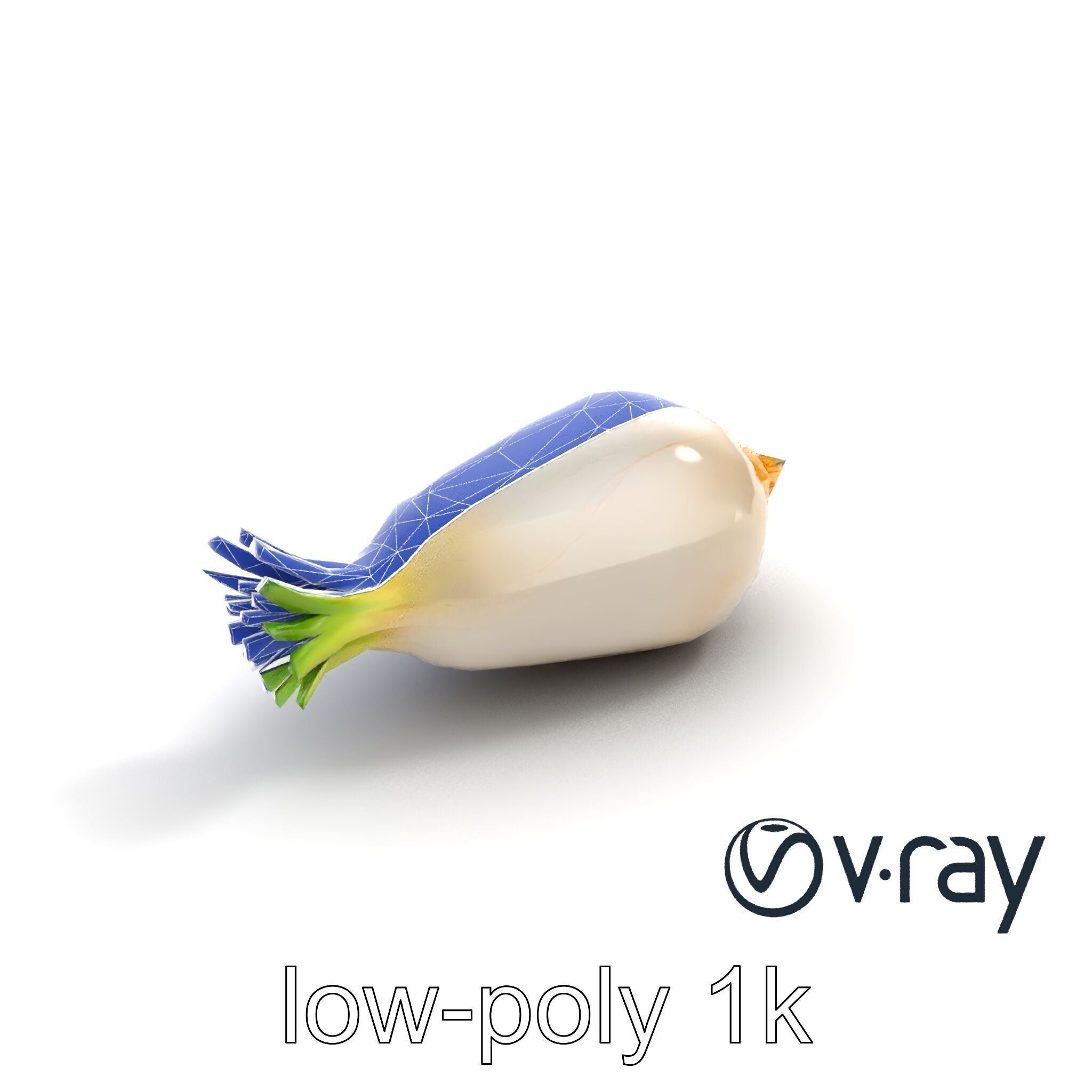 Detailed Daikon Radish Vegetable model pack Low-poly 3D model_15
