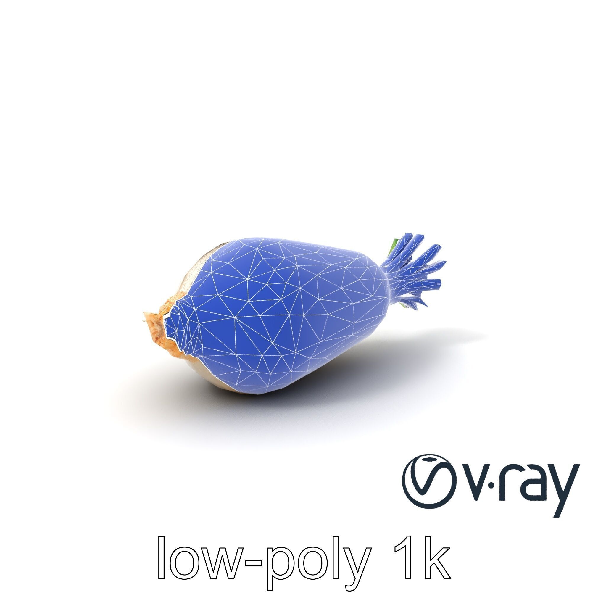 Detailed Daikon Radish Vegetable model pack Low-poly 3D model_5