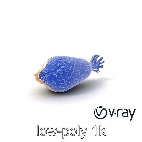 Detailed Daikon Radish Vegetable model pack Low-poly 3D model 6