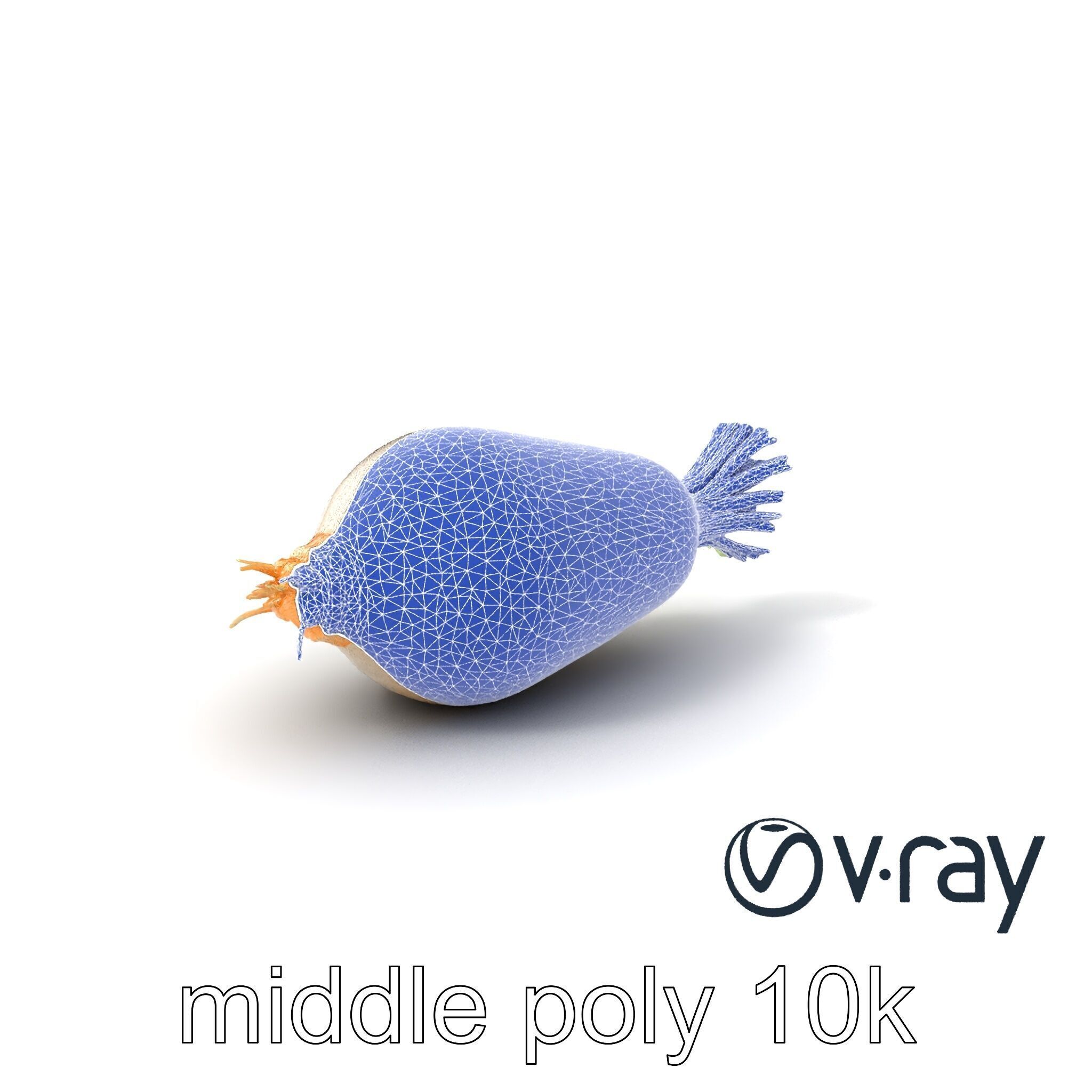 Detailed Daikon Radish Vegetable model pack Low-poly 3D model_4