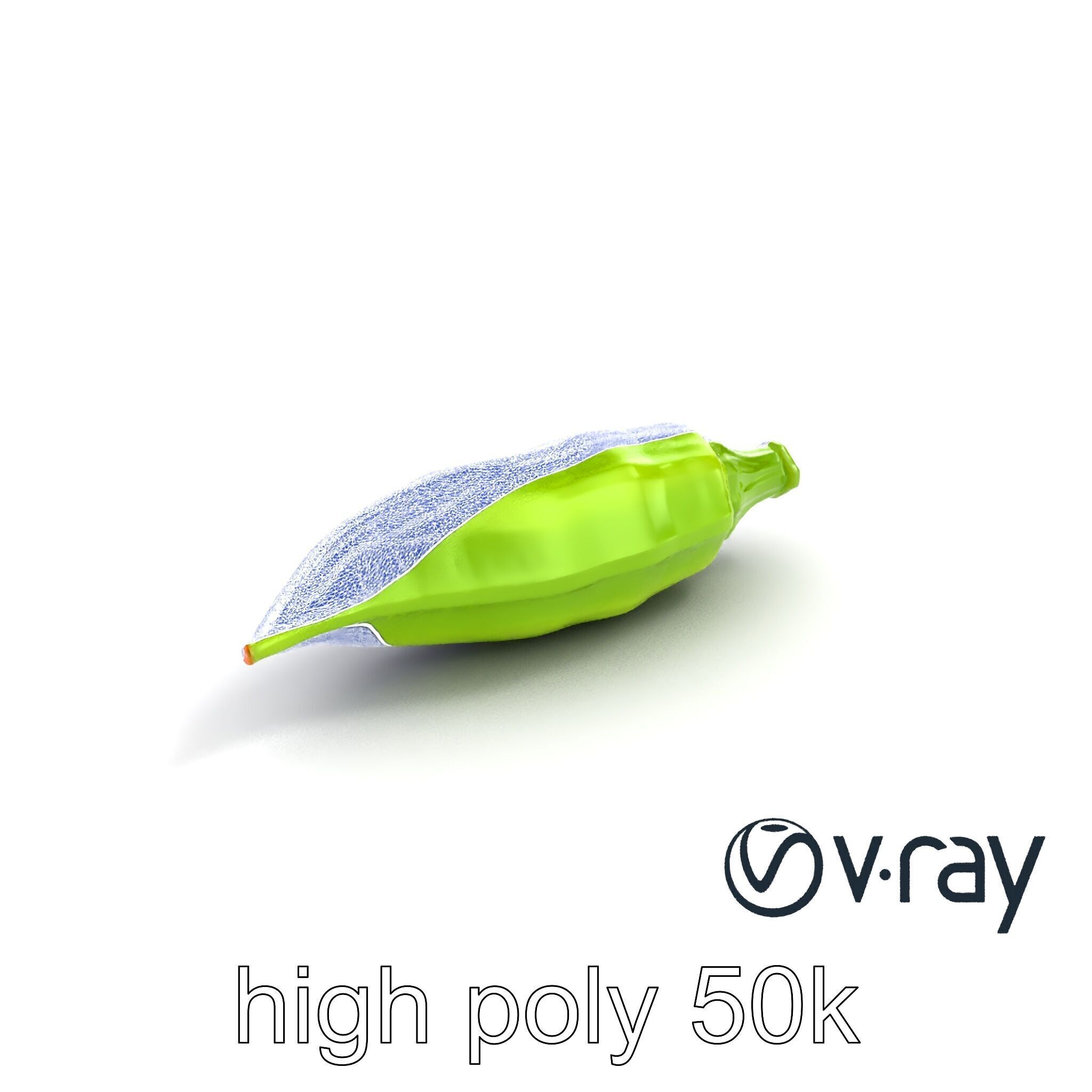 Realistic Okra Pod Model Pack Low-poly 3D model_12