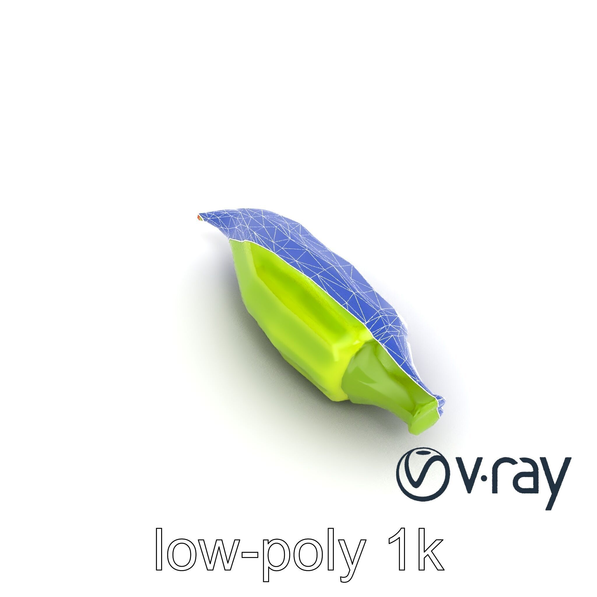 Realistic Okra Pod Model Pack Low-poly 3D model_29