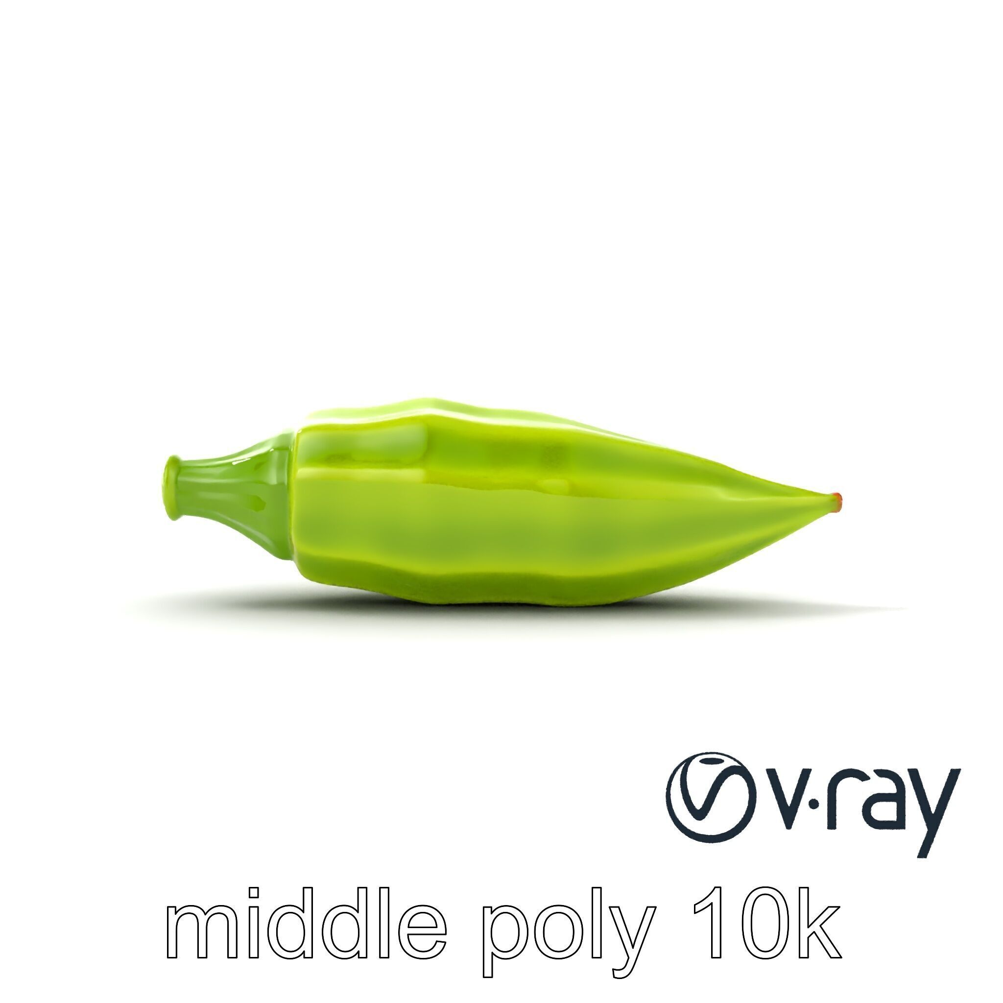 Realistic Okra Pod Model Pack Low-poly 3D model_19