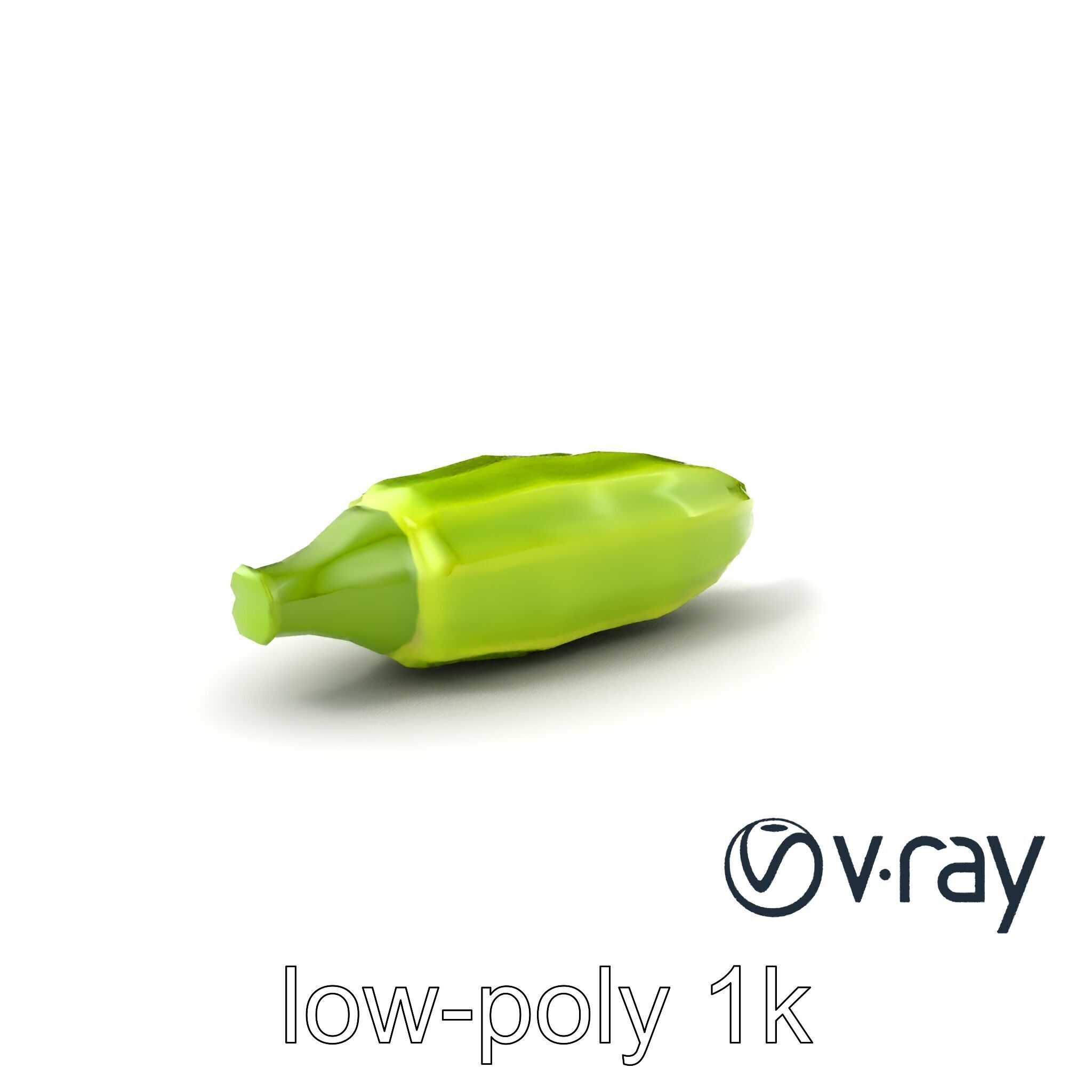 Realistic Okra Pod Model Pack Low-poly 3D model_2