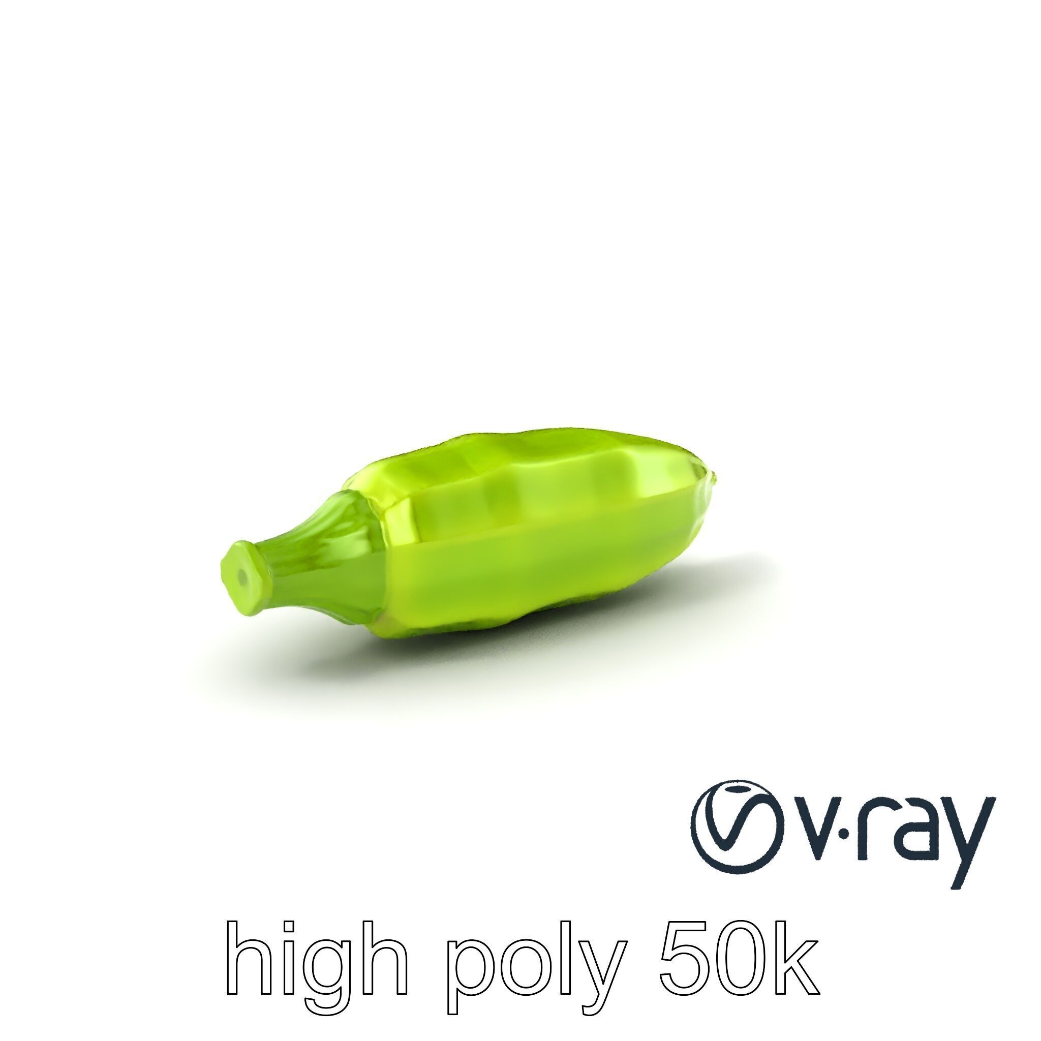 Realistic Okra Pod Model Pack Low-poly 3D model_6