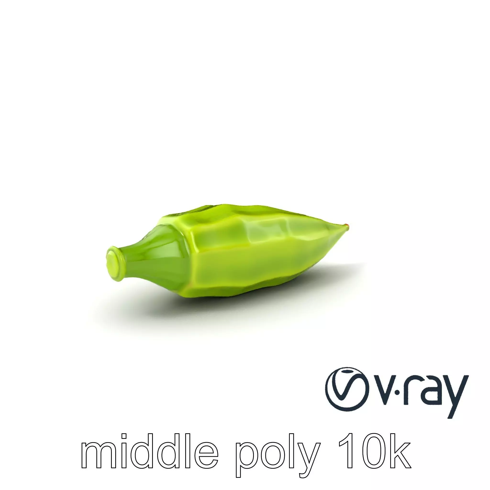 Realistic Okra Pod Model Pack Low-poly 3D model_0