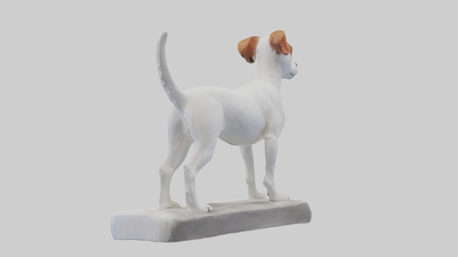 Jack Russell Terrier statue model Low-poly 3D model_1