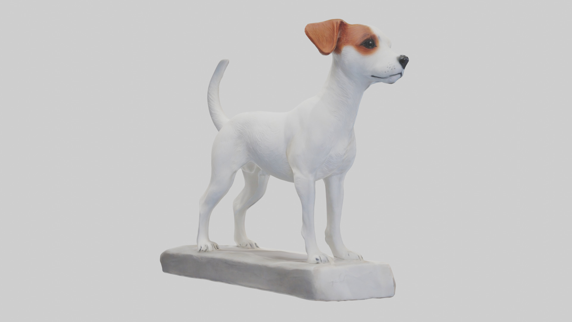 Jack Russell Terrier statue model Low-poly 3D model_2