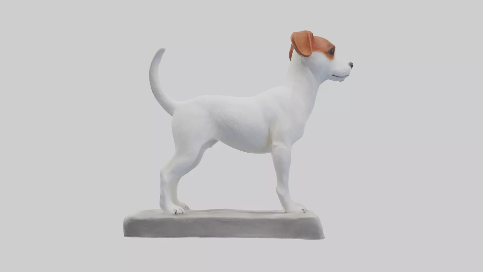 Jack Russell Terrier statue model Low-poly 3D model_0