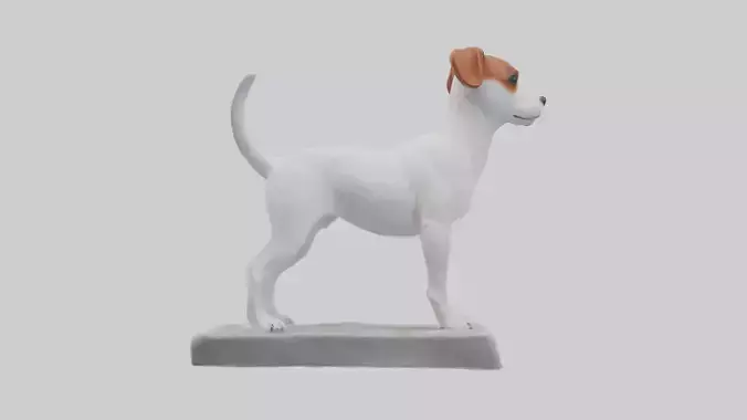 Jack Russell Terrier statue model Low-poly 3D model