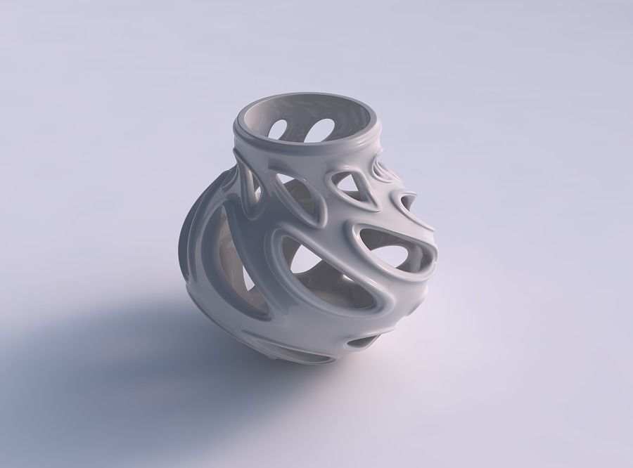 Vase curved with smooth cuts and extruded edges around it twi... 3D print model_0